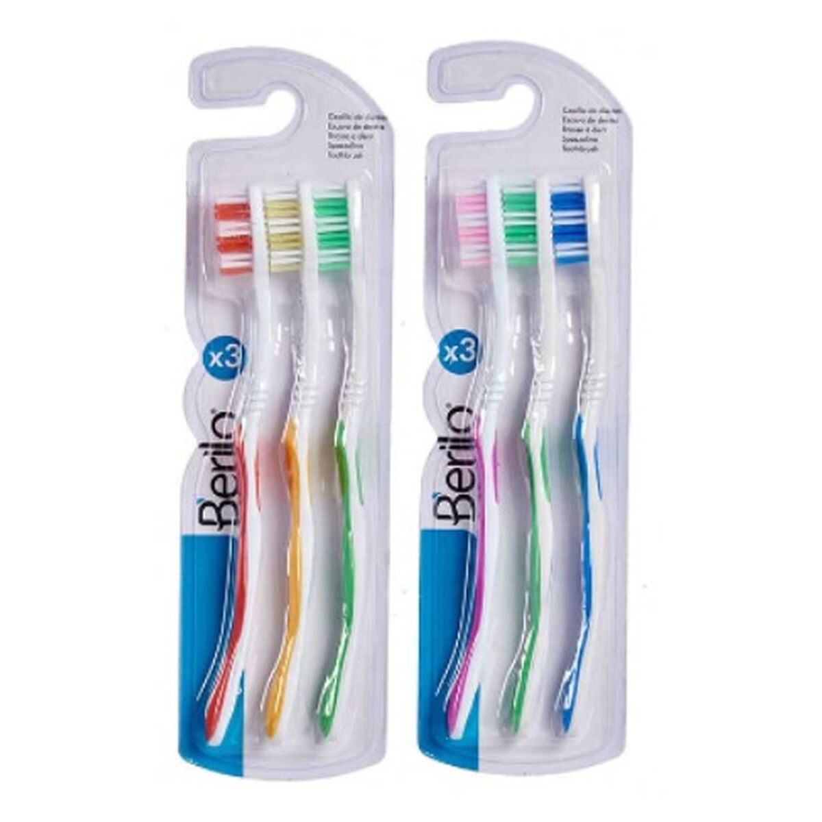 Toothbrush Berilo AR1410005 AR1410005 Yellow Blue Red Green Pink (12 Units) -  Health and personal care, Oral care -  Berilo.