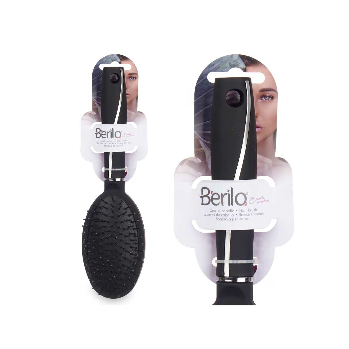 Brush Berilo 351 351 Black Silicone Plastic (12 Units) -  Beauty, Hair care -  Berilo.