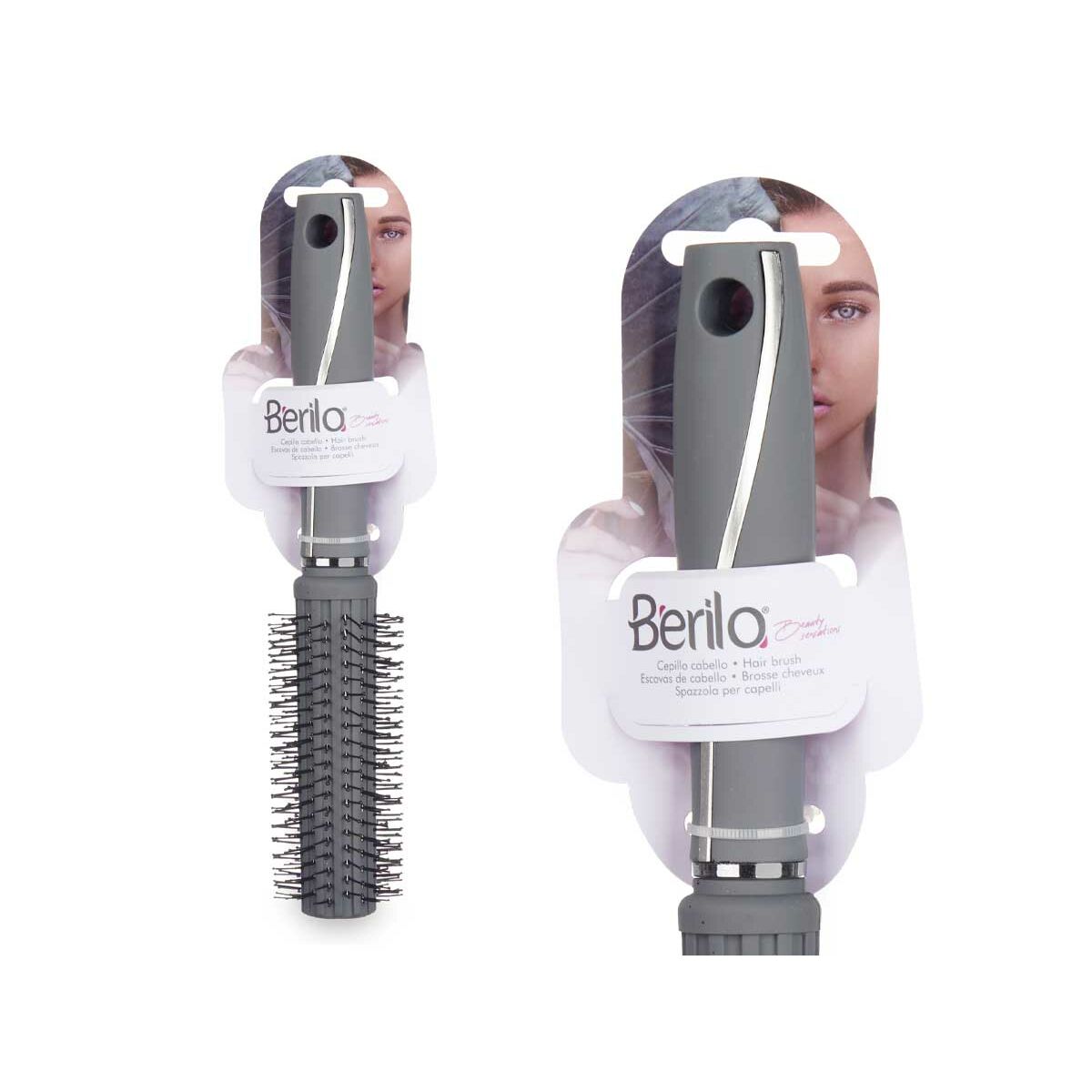 Round Brush Berilo 352 352 Grey Silicone Plastic (12 Units) -  Beauty, Hair care -  Berilo.