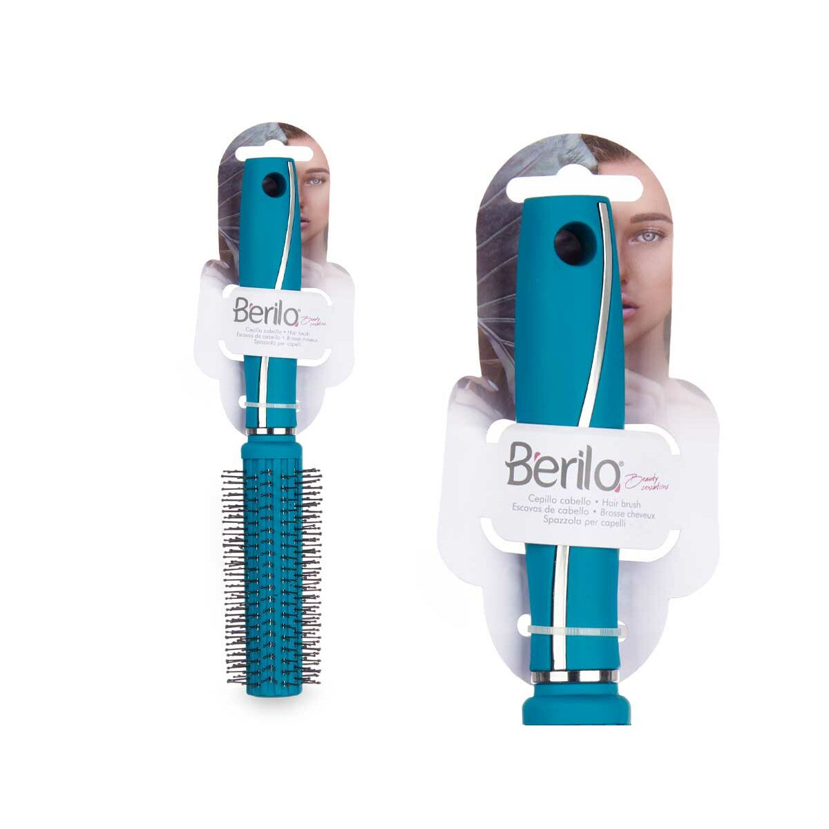 Round Brush Berilo 353 353 Green Silicone Plastic (12 Units) -  Beauty, Hair care -  Berilo.