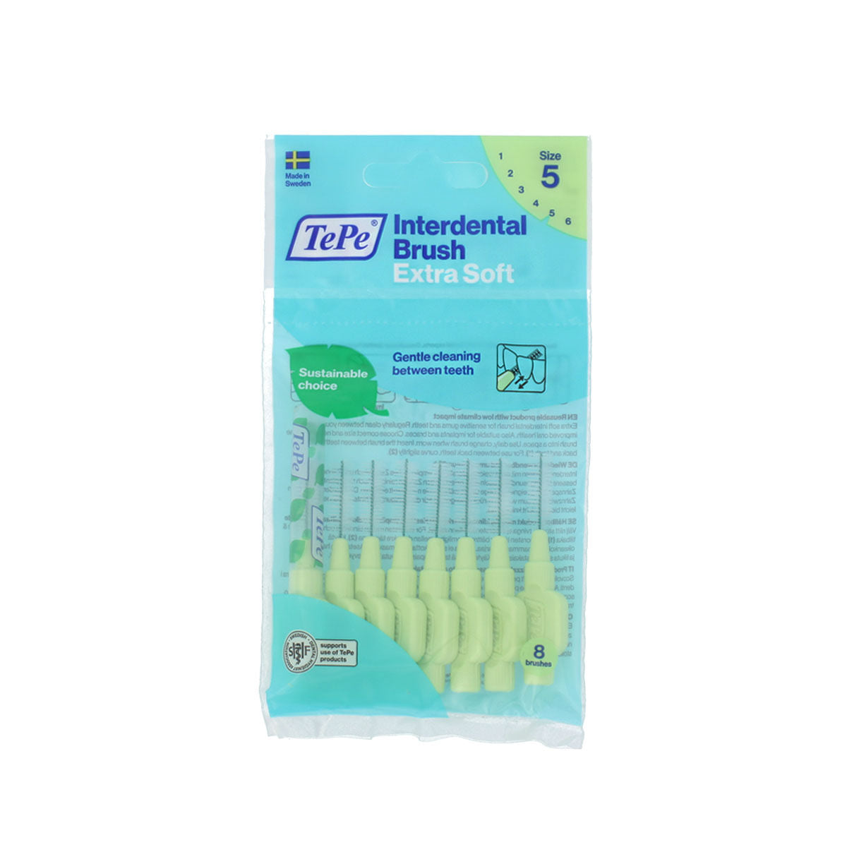 Interdental brushes Tepe 0,8 mm Green Supersoft (8 Pieces) -  Health and personal care, Oral care -  Tepe.