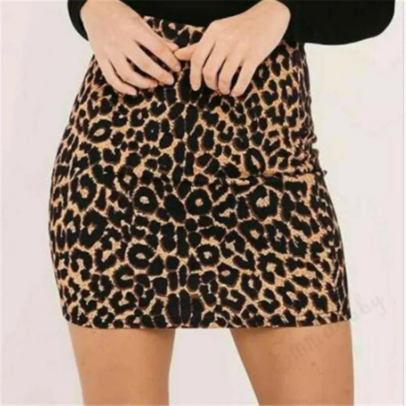 Sassy Leopard Print High Waist Bodycon Mini Skirt for Women -   -  Unbranded.