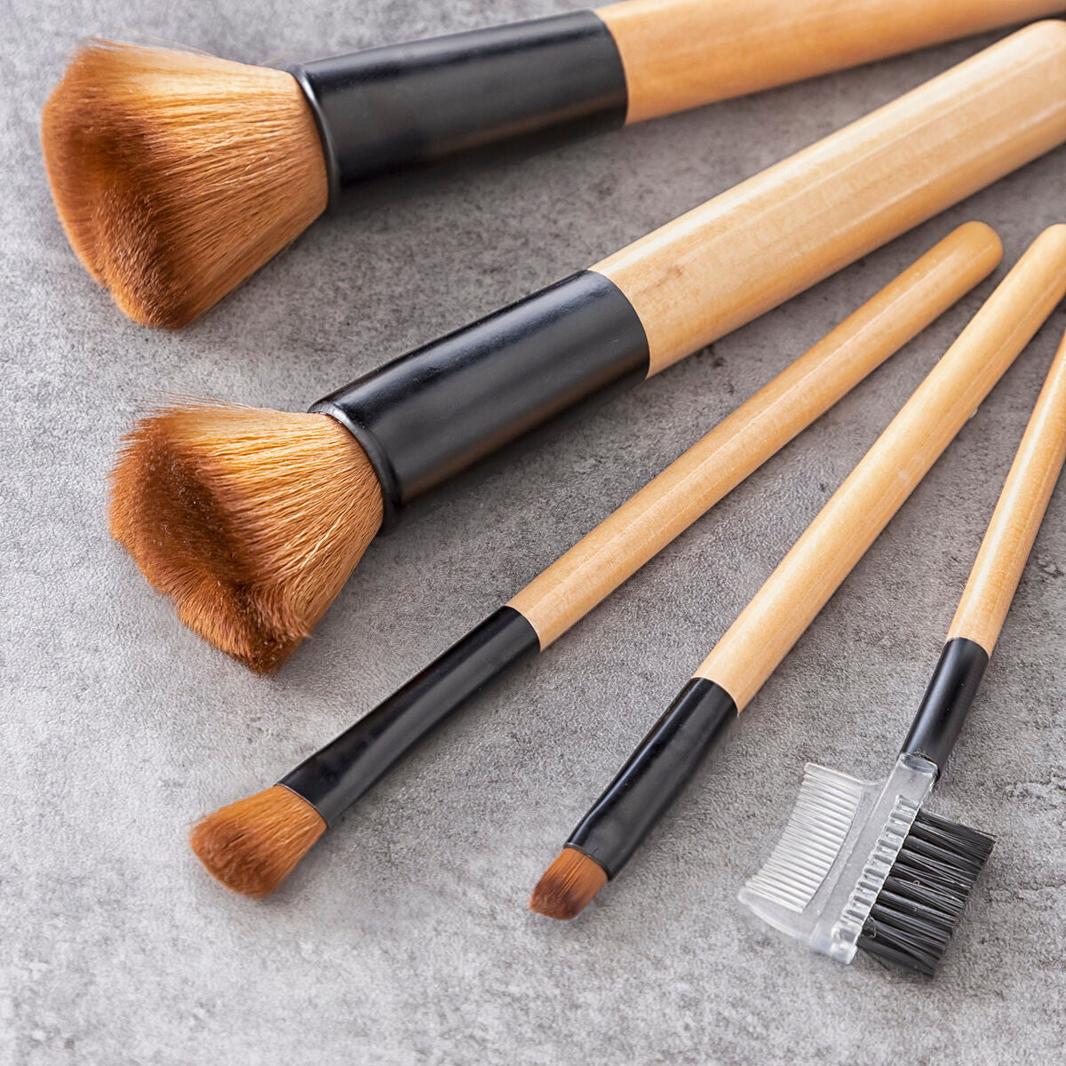 Set of Wooden Make-up Brushes with Carry Case Miset InnovaGoods 5 Units -  Beauty, Utensils and accessories -  InnovaGoods.