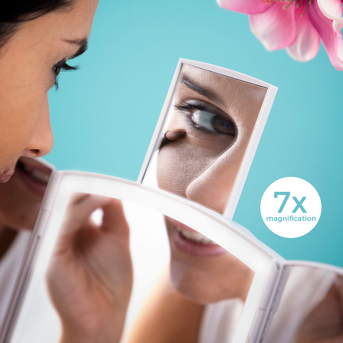3-In-1 Folding LED Mirror with Make-up Organiser Panomir InnovaGoods -  Beauty, Utensils and accessories -  InnovaGoods.