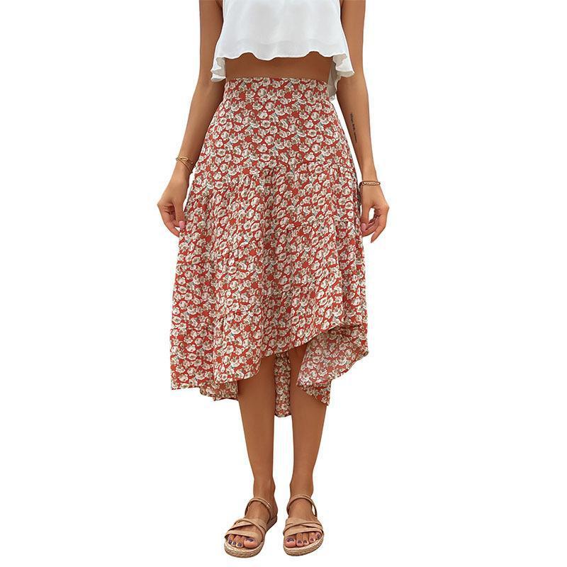 Floral Skirt Holiday Skirt Irregular Print Skirt -  0 -  Alyssa Ashley.