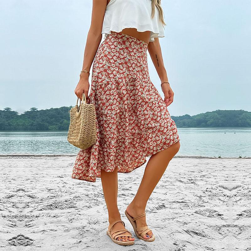 Floral Skirt Holiday Skirt Irregular Print Skirt -  0 -  Alyssa Ashley.
