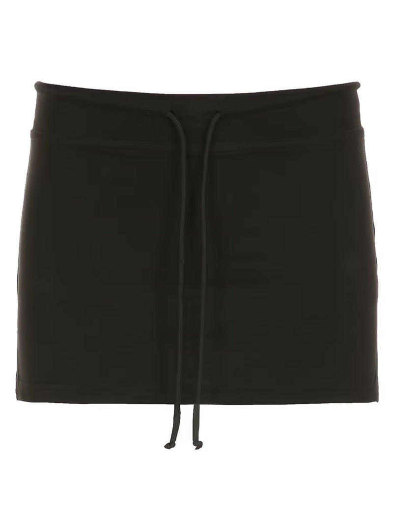 Chic Vintage Lace-Up Mini Skirt - Sexy Retro A-Line Casual Bottoms -   -  Tiny Lux.