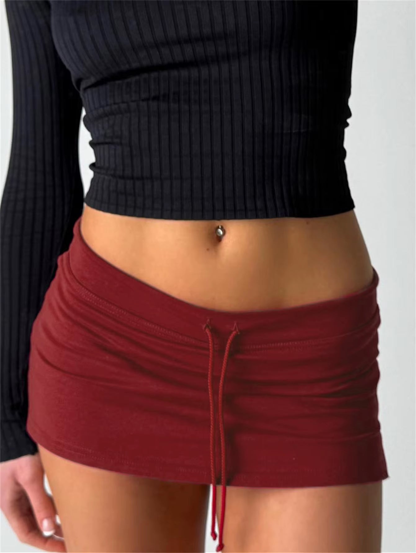 Chic Vintage Lace-Up Mini Skirt - Sexy Retro A-Line Casual Bottoms -   -  Tiny Lux.