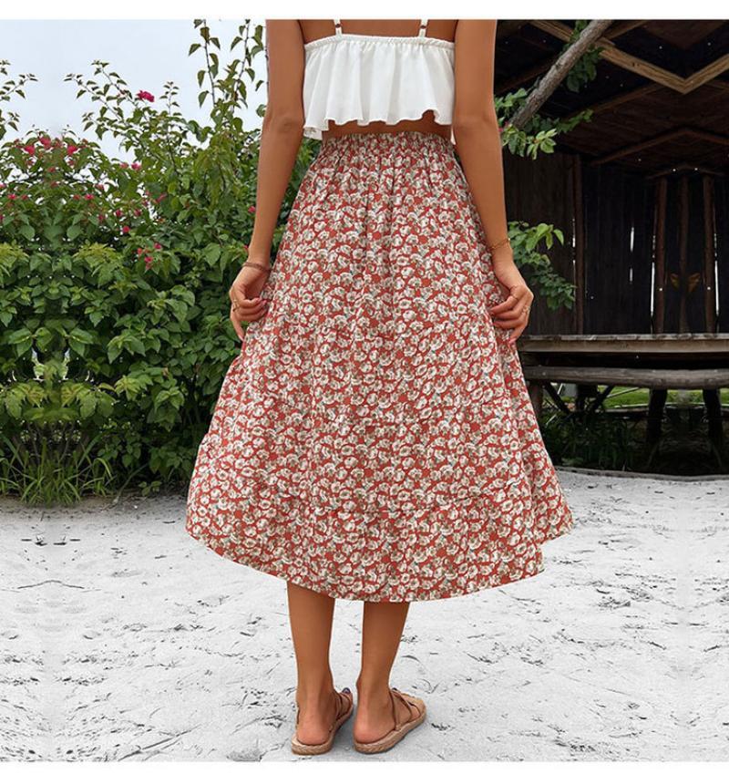 Floral Skirt Holiday Skirt Irregular Print Skirt -  0 -  Alyssa Ashley.