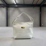 Baldinini Trend - Polished Textured Cowhide Shoulder Bag with Gold Hardware - White Baldinini Trend