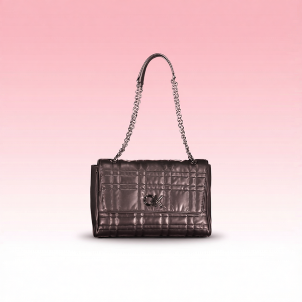 Calvin Klein - Sleek Quilted Chain Handle Shoulder Bag - Black Calvin Klein