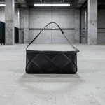 Calvin Klein - Structured Quilted Recycled Polyester Shoulder Bag with Chain Detail - Black Calvin Klein