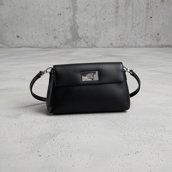 Calvin Klein - Structured Minimalist Recycled Polyester Shoulder Bag - Black Calvin Klein