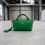 Baldinini Trend - Structured Textured Leather Tassel Shoulder Bag - Green Baldinini Trend