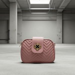 Baldinini Trend - Elegant Quilted Chevron Crossbody Bag - Pink Baldinini Trend
