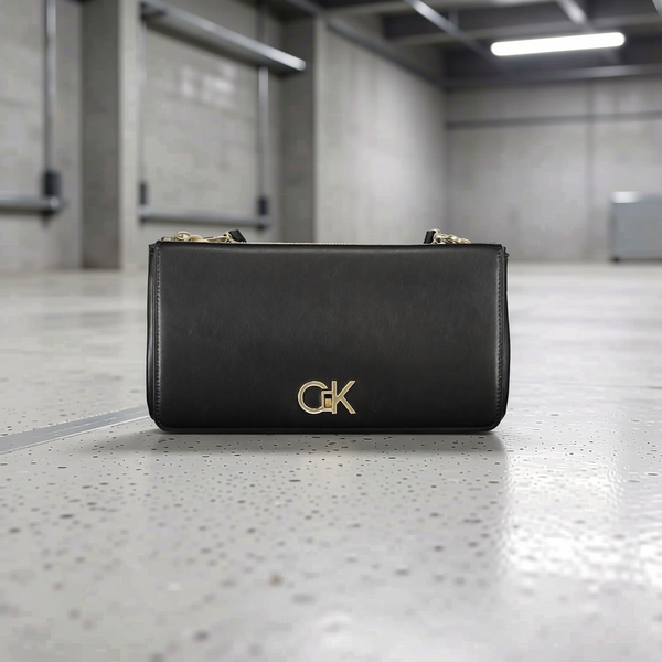 Calvin Klein - Structured Recycled Polyester Logo Shoulder Bag - Black Calvin Klein