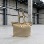 Baldinini Trend - Polished Textured Cowhide Shoulder Bag - Beige Baldinini Trend