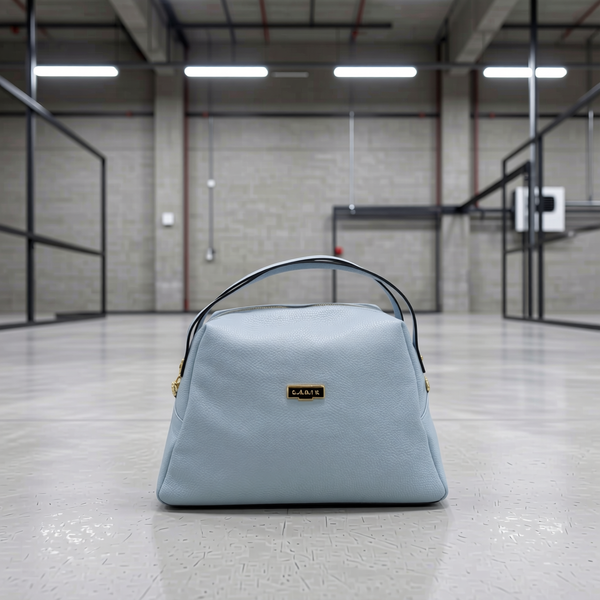 Baldinini Trend - Structured Pebbled Cowhide Shoulder Clutch Bag - Light Blue