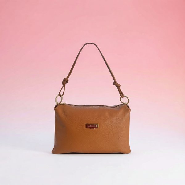 Baldinini Trend - Versatile Pebbled Leather Shoulder Clutch Bag - Brown Baldinini Trend