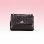 Calvin Klein - Sleek Embossed Logo Chain Shoulder Bag - Black Calvin Klein