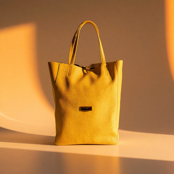 Baldinini Trend - Textured Bicolor Cowhide Tote Bag - Yellow Baldinini Trend