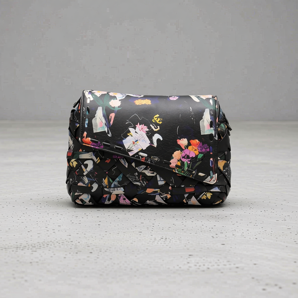 Desigual - Artistic Woven Floral Print Mini Crossbody Bag - Black Floral Desigual