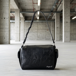 Desigual - Bold Embossed Floral Chain Shoulder Bag - Black Desigual