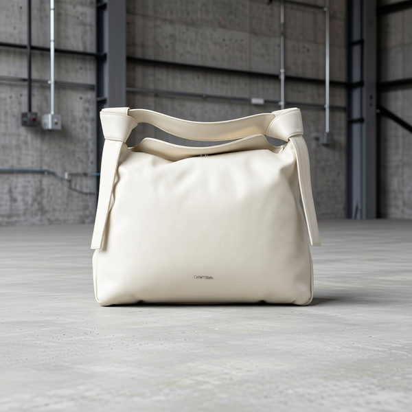 Calvin Klein - Minimalist Structured Top Handle Shoulder Bag - Beige Calvin Klein