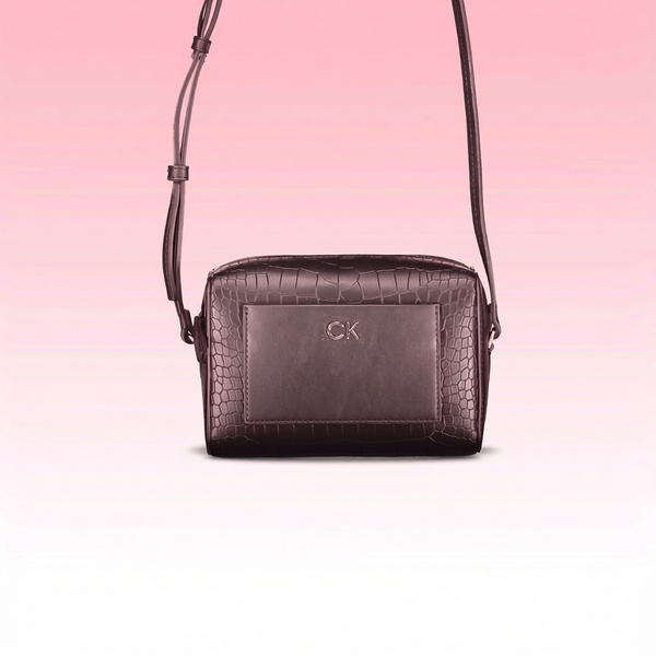 Calvin Klein - Structured Croc-Effect Crossbody Bag - Black Calvin Klein