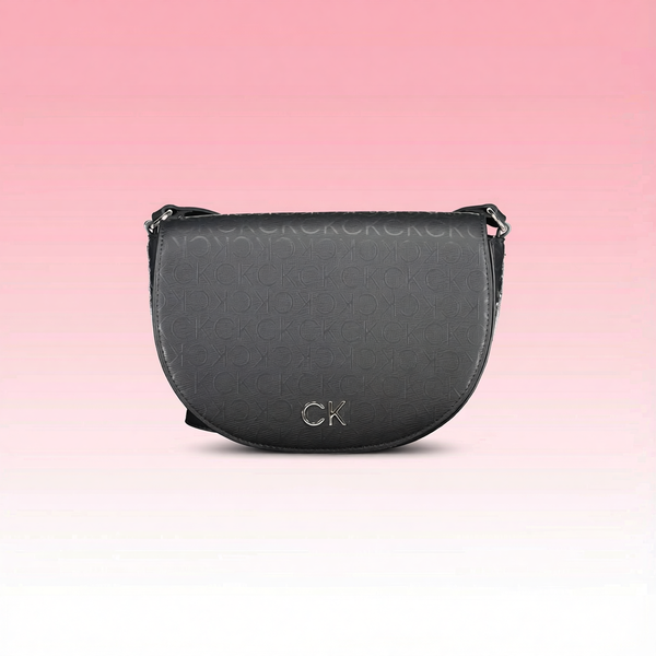 Calvin Klein - Sleek Embossed Monogram Crossbody Bag - Black Calvin Klein