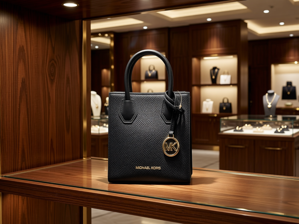 Michael Kors - Polished Textured Leather Mini Crossbody Bag - Black Michael Kors