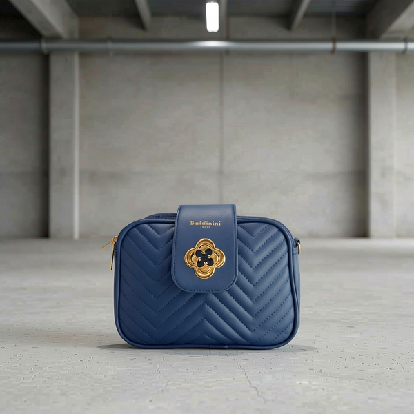 Baldinini Trend - Sophisticated Quilted Crossbody Bag with Gold Hardware - Blue Baldinini Trend