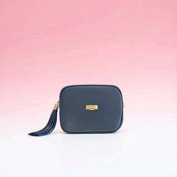 Baldinini Trend - Textured Cowhide Crossbody Bag with Fringe - Blue
