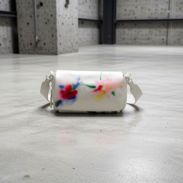 Desigual - Artistic Watercolor Floral Print Shoulder Bag - White Desigual