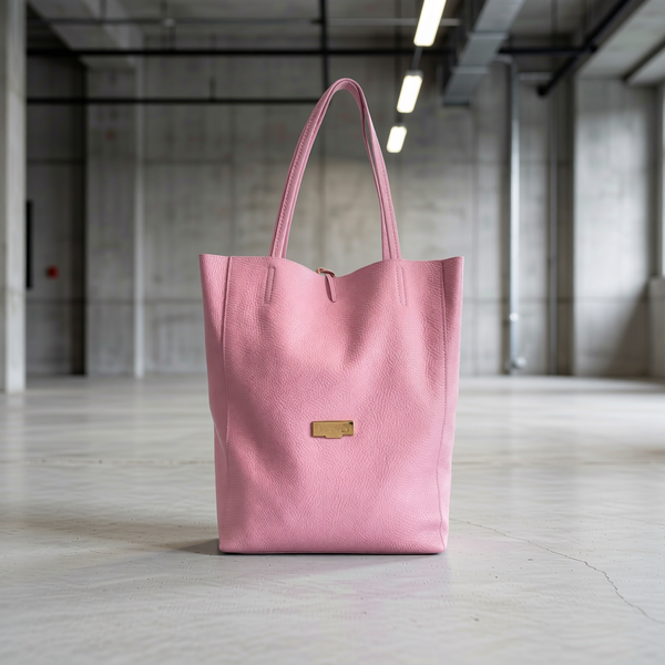 Baldinini Trend - Chic Pebbled Leather Shoulder Tote Bag - Pink
