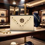 Laura Biagiotti - Chic Studded Textured Wallet - Beige Laura Biagiotti