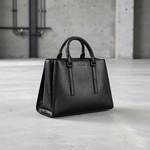 Calvin Klein - Structured Textured Top Handle Handbag with Removable Strap - Black Calvin Klein