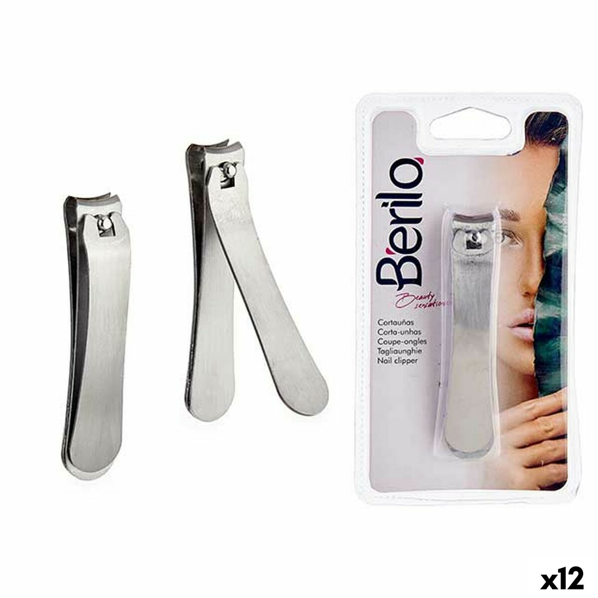 Nail clipper Berilo 1703240 Silver Metal (12 Units) -  Beauty, Manicure and pedicure -  Berilo.