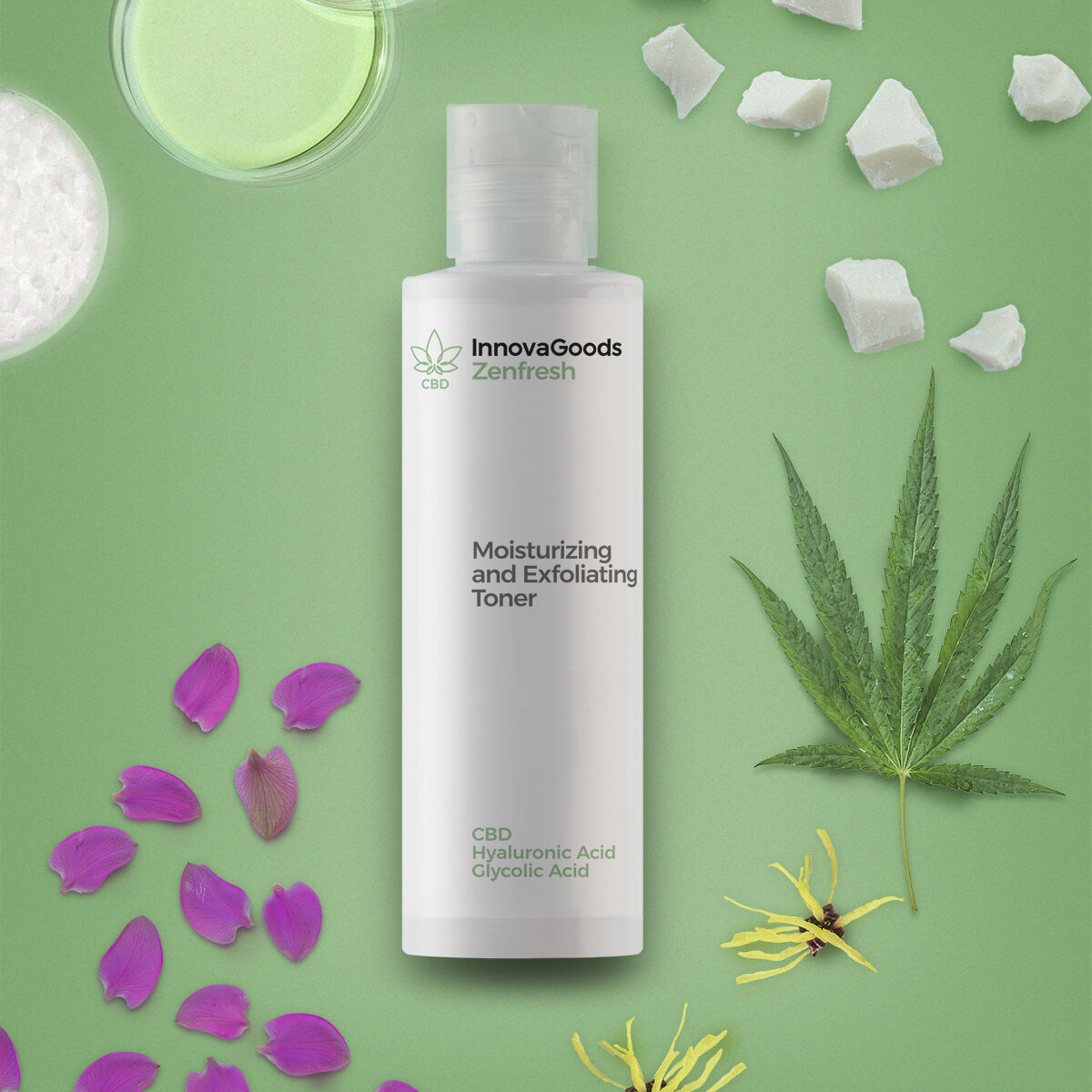 Moisturizing and Exfoliating Facial Toner CBD Zenfresh InnovaGoods 150 ml -  Beauty, Skin care -  InnovaGoods.