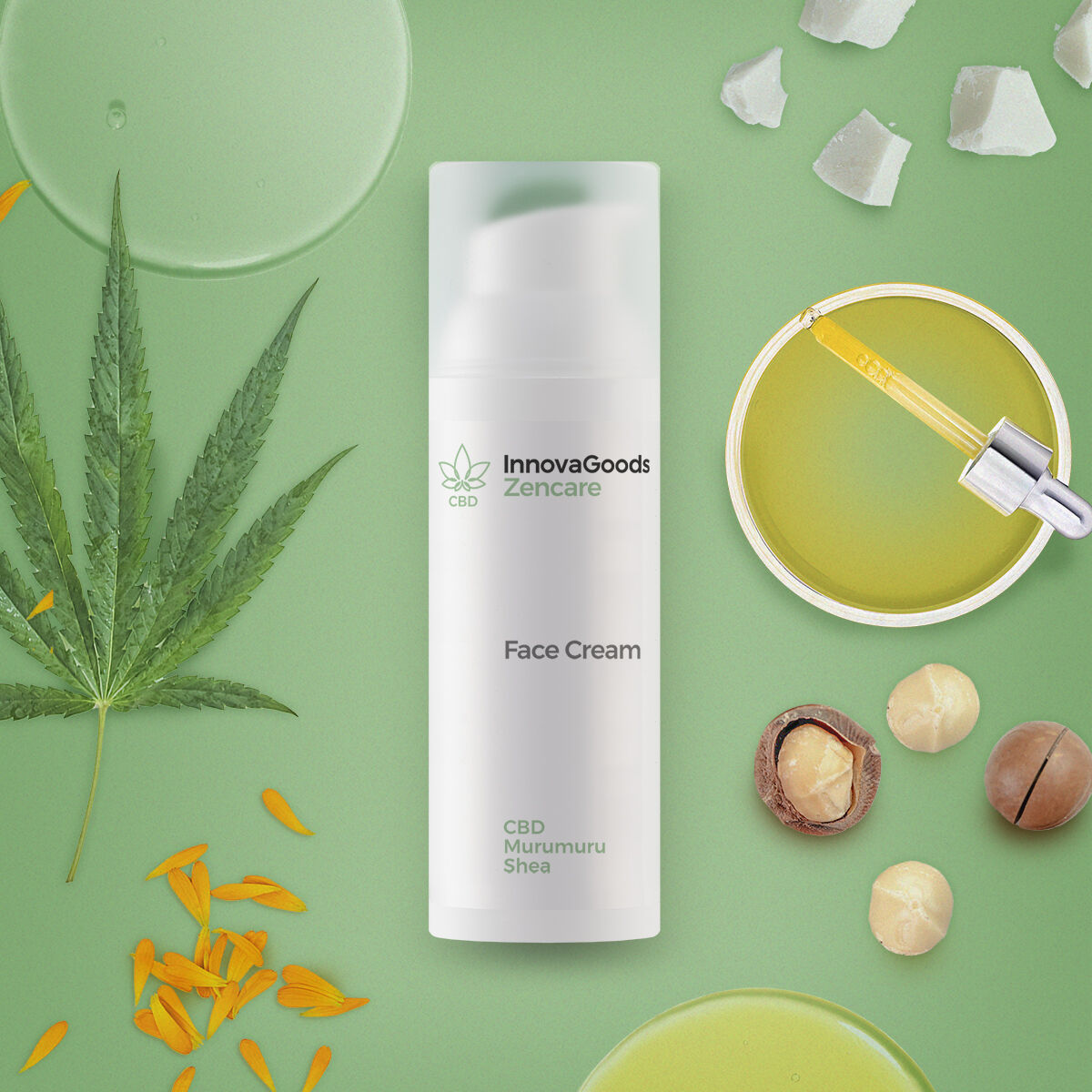 Hydrating Facial Cream CBD Zencare InnovaGoods 50 ml -  Beauty, Skin care -  InnovaGoods.
