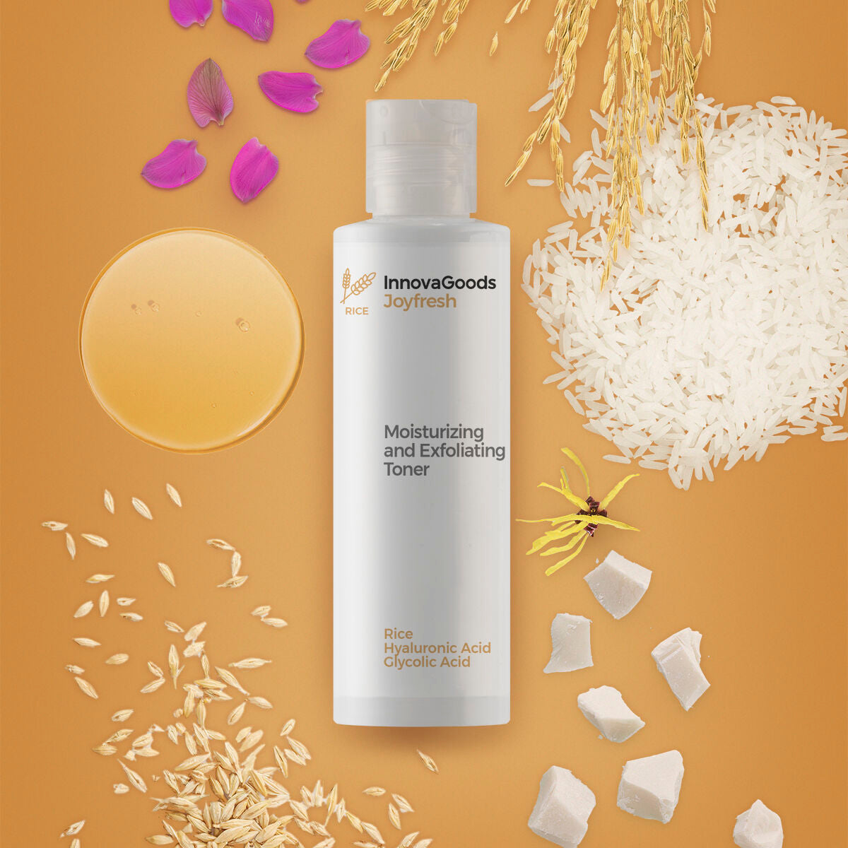 Moisturizing and Exfoliating Facial Toner Rice Joyfresh InnovaGoods 150 ml -  Beauty, Skin care -  InnovaGoods.